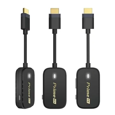 Abbildung von EZCast Pocket Prime Wireless HDMI 1 Sender und 2 Empfänger Plug &amp; Play, Dualband 2.4G/5G, tragbarer Extender für Laptop, TV, Projektor Spiele 1080P Reichweite