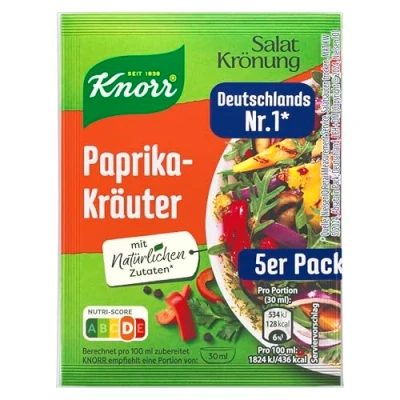 Abbildung von Knorr Salatkrönung Paprika Kräuter für ein leckeres Salatdressing mit natürlichen Zutaten* 15x 5er Pack