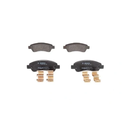 Abbildung von BOSCH 0 986 494 604 Bremsbelagsatz Low Metallic exkl. Verschleißwarnkontakt mit Montageanleitung, Schrauben, Anti Quietsch Blech Zubehör
