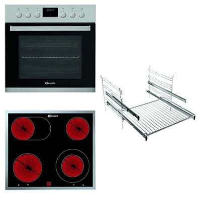 Abbildung von Bauknecht HEKO 566 Pyro Herd Kochfeld Kombination /Glaskeramik (60 cm) / Pyrolyse Selbstreinigungssystem Multi Level Kochen Backauszug mit 2 Ebenen, Schwarz