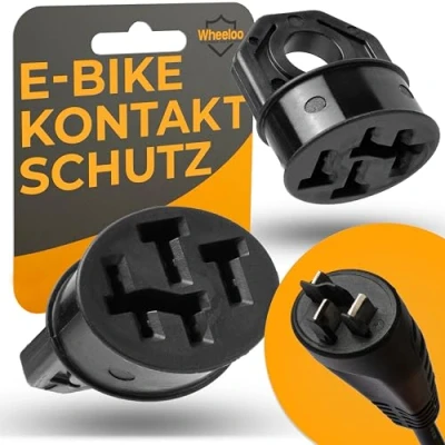Abbildung von Wheeloo Kontaktschutz Abdeckung für Bosch I 2er Set E Bike Akku, eBike Akku Zubehör Ladekabel Pin Schutz Regen, Schmutz und Dreck