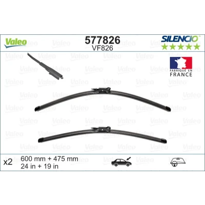 Abbildung von Scheibenwischer Valeo Silencio X.trm 577826 vorne Rahmenlos Top Lock AUDI: A3 Cabrio
