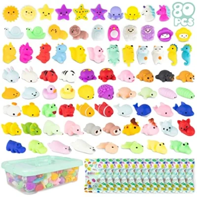 Abbildung von BONNYCO Mochi Squishy Set Mitgebsel Kindergeburtstag Gastgeschenke 80 Stück Kleine Geschenke für Kinder, Mitbringsel Gastgeschenk, Pinata Füllung Give Aways Einschulung