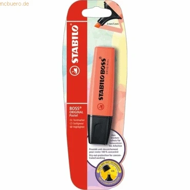 Abbildung von Textmarker STABILO BOSS ORIGINAL Pastel Einzelstift Korallrot