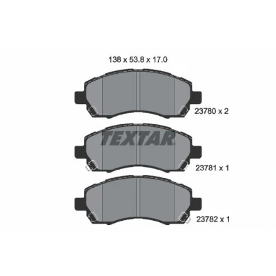 Abbildung von TEXTAR 2378001 Bremsbelagsatz mit akustischer Verschleißwarnung SUBARU: Impreza II Kombi, I Limousine, Legacy 3 Kombi