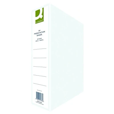 Abbildung von Q Connect KF01324Q Präsentationsringbuch 4 D Ringe 65 mm A4 weiß, 6er Pack