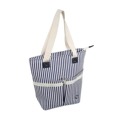 Abbildung von Cilio Isoliertasche SABBIA 16 L Fassungsvermögen Kühltasche mit 2 Tragegriffen Polyester, aufgeschäumte Folie Picknicktasche Reißverschluss und Seitentaschen Weiß blau