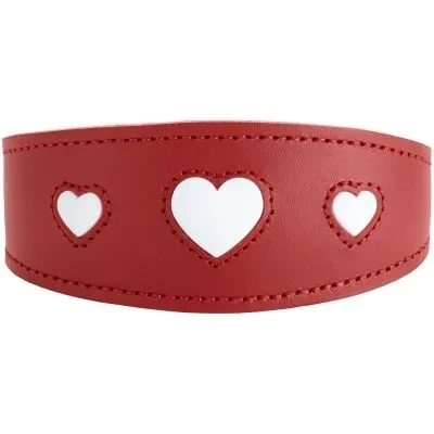 Abbildung von Windhundhalsband Love XS (32), rot/schwarz Rot / Schwarz 32