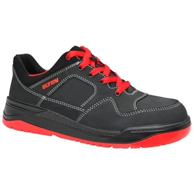 Abbildung von ELTEN Sicherheitsschuhe MAVERICK black red Low ESD S3, Herren, Leder, Stahlkappe, leicht, sportlich, Schwarz, Größe: 44