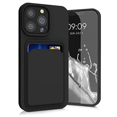 Abbildung von kwmobile Handyhülle kompatibel mit Apple iPhone 13 Pro Hülle Handy Cover Fach für Karten in Schwarz