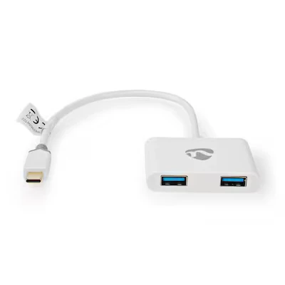Abbildung von NEDIS USB Multi Port Adapter 3.1 Gen1 C™ Stecker 2x A 1000 Mbps 0.20 m Rund Vergoldet