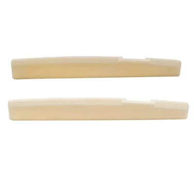 Abbildung von Musiclily Pro 71,12mm Kompensierte Akustikgitarre Knochen Stegeinlage für 6 saitige Taylor Style, Elfenbein (2 Stück)
