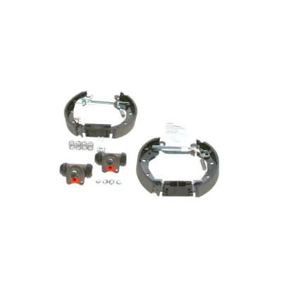 Abbildung von BOSCH 0 204 114 629 Bremsensatz, Trommelbremse mit Zubehör, Radbremszylinder CHEVROLET: Matiz, DAEWOO: Matiz I Schrägheck