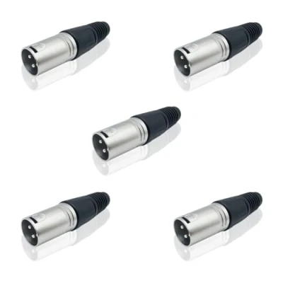 Abbildung von iYueMps 5 Stück XLR Männlich 3Pin Stecker Steckverbinder, M Audio Mic Mikrofonstecker Lötanschluss, Kabelenden Löten Typ Adapter
