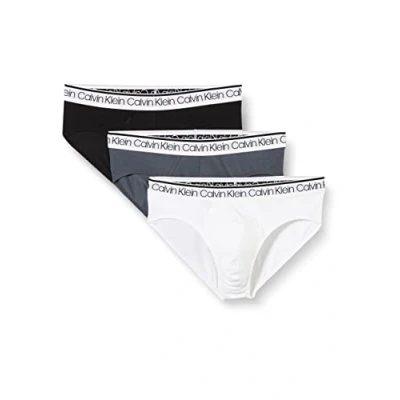 Abbildung von Calvin Klein Herren Surge Hip Brief 3pk Briefs Exclusives, Black/White/Turbulence, S (3er pack)