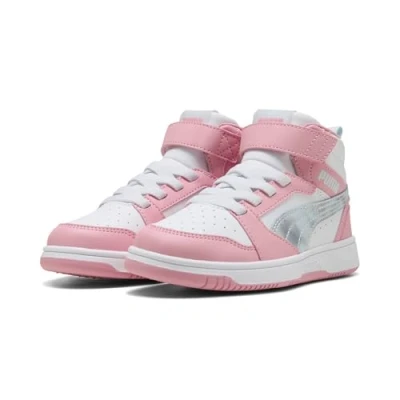 Abbildung von PUMA Rebound V6 Mid Space Belle Sneakers Kids, Schuhe, Sea Glass/Rosascape/Weiß, 29