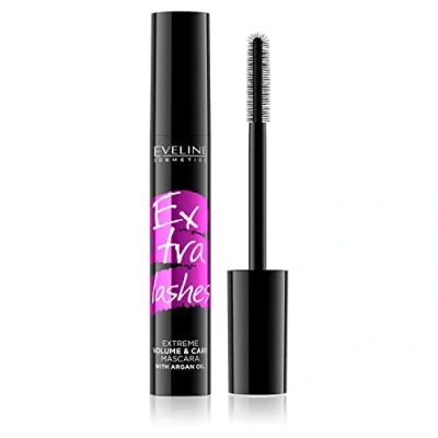 Abbildung von Eveline Cosmetics Extra Lashes Volume &amp; Care Mascara, extrem verdichtend und pflegend, 12 ml, Schwarz