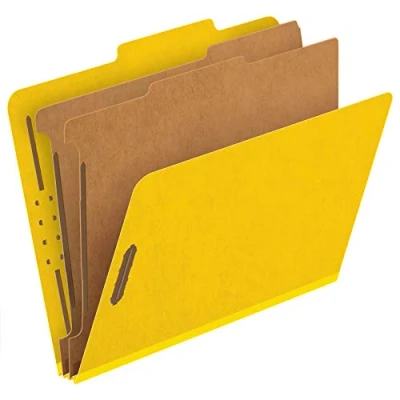 Abbildung von Pendaflex Classification Folders, 2 Dividers, 2&quot; Fasteners, Letter Size, Yellow, 10/Box (24134P)