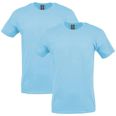 Abbildung von Gildan Herren Softstyle Baumwolle Style G64000 T Shirt, Hellblau (2er Pack), XL