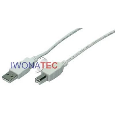 Abbildung von Kabel USB 2.0 Anschluss A =&gt; B 2x Stecker grau 3 Meter