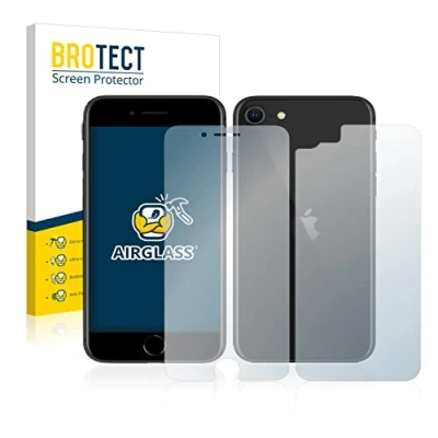 Abbildung von BROTECT Schutzglas für Apple iPhone SE 2 / 3 (Vorder + Rückseite) Schutzfolie Panzer Folie Glas [Extrem Kratzfest 9H, Anti Fingerprint,