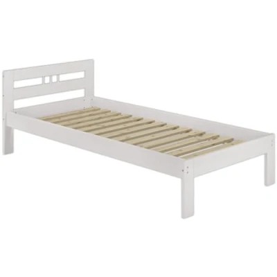 Abbildung von Erst Holz® Jugendbett Einzelbett 80x200 Massivholzbett Kiefer weiß Futonbett Rollrost Gästebett 60.64 08 W