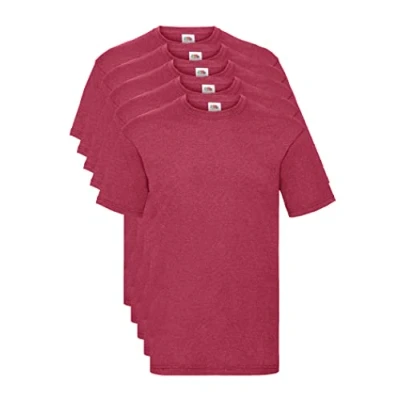 Abbildung von Fruit of the Loom Herren Valueweight 5 Pack T Shirt, Rot (Vintage Heather Red Vh), Medium (5er Pack)
