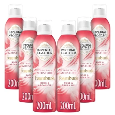 Abbildung von Imperial Leather Foamburst Triple Day Moisture Body Wash, Rose &amp; Arganöl Duft mit luxuriösem Schaumstoff, sanfte Hautpflege, 6 x 200 ml
