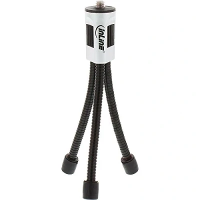 Abbildung von InLine 48006B Mini Stativ 120mm, flexible schwarze Metallfüße mit Gummikappen
