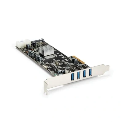Abbildung von StarTech.com 4 Port USB 3.0 PCIe Karte mit dedizierten 5 Gbit/s Kanälen (USB 3.1 Gen 1) UASP SATA / LP4 Power PCI Express Adapter (PEXUSB3S44V)