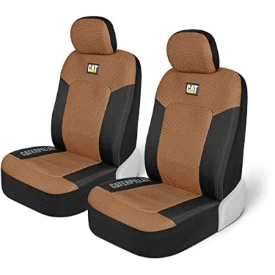 Abbildung von CAT® MeshFlex Automotive Sitzbezüge für PKW LKW und SUV (2er Set) Beige Autositzbezüge Vordersitze, Sitzschoner mit Komfortabler Netzrückseite, Auto Innenbezüge