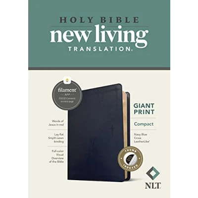 Abbildung von Holy Bible: New Living Translation, Navy Blue Cross, Leatherlike, Giant Print Bible, Filament Enabled Edition Red Letter