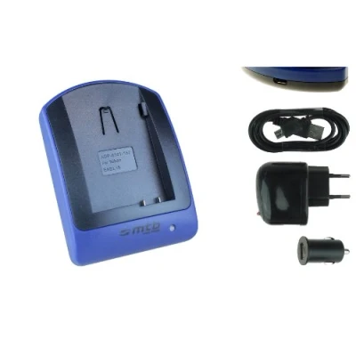 Abbildung von Ladegerät (USB, KFZ, Netz) für EN EL15(a) / Nikon 1V1, D500, D600, D610, D750, D800(E), D810(A/E), D850, D7000, D7100, D7200, D7500