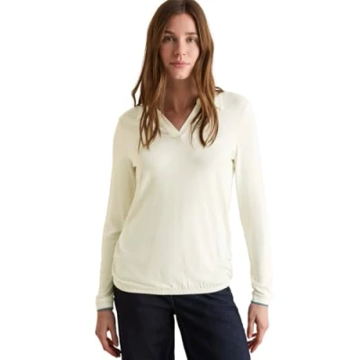 Abbildung von Cecil Kragen Langarmshirt, Damen, Größe: Medium, Weiß