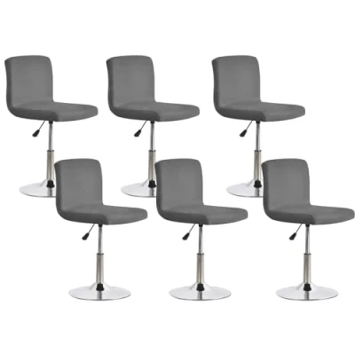 Abbildung von Minicloss 6pcs Bar Stool Slipcovers with Backrest Cover,Stretch Chair Removable Covers for Short Swivel Dining (No Chairs) (dunkelgrau)