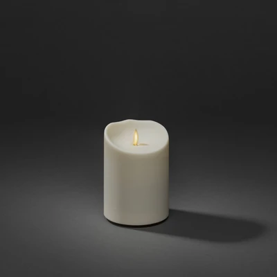 Abbildung von LED Kerze IP44 cremeweiß geschmolzen Höhe 14cm
