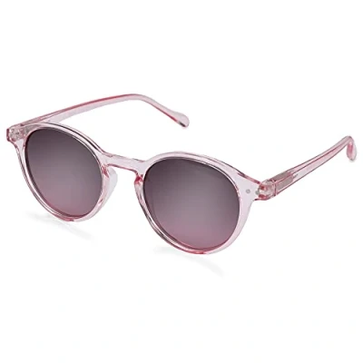 Abbildung von ZENOTTIC Sonnenbrille Polarisiert Rund Retro Klassisch UV 400 Schutz Vintage Rahmen für Herren Damen (kristall + pink)