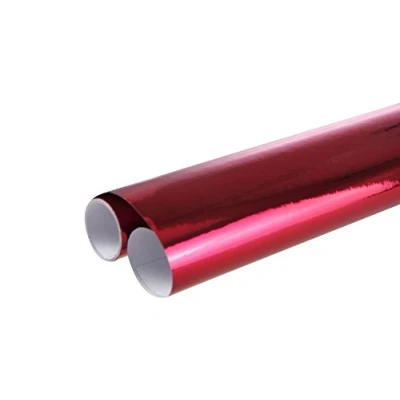 Abbildung von Clairefontaine 354106C Rolle Papier (mit Metaleffekt, einseitig farbig, 2 x 0,7 m, ideal für Kostüm und Deko) 1 Stück rot