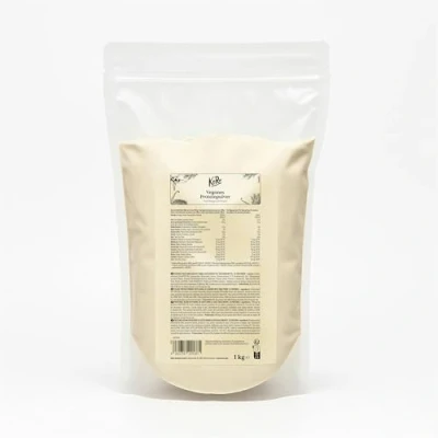 Abbildung von KoRo Veganes Proteinpulver Vanille 1 kg Aus Reis , Erbsen und Sojaprotein Cremig süß im Geschmack Hoher Proteingehalt
