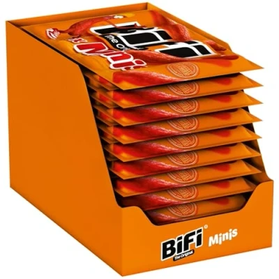 Abbildung von BiFi Original Junior 20er Pack (20 x 4 10g) Salami Sticks Mini Wurstsnack To Go Luftgetrocknet für Unterwegs, im Büro oder beim Sport mit Pfeffer, Koriander und Knoblauch