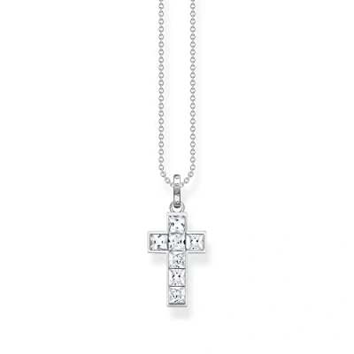 Abbildung von THOMAS SABO Kreuzkette Kreuz, KE2166 051 14 L45V, 477 7 643 11 mit Glas Keramik Stein, Korund (synth), Zirkonia (synth)