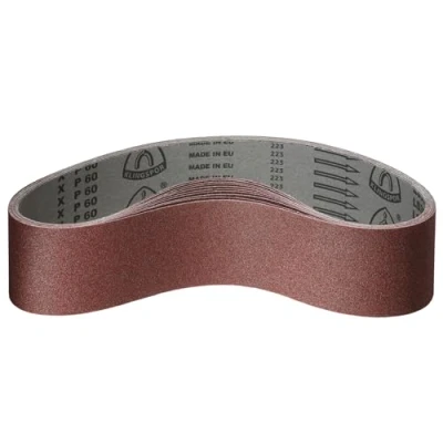 Abbildung von Klingspor Korund Schleifband 75 x 575 mm Körnung P100 10 Stück für Holz &amp; Metall reißfeste halbflexible Gewebeunterlage Profi Schleifbänder Handbandschleifer