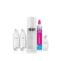 Abbildung von SodaStream Getränkeautomat Terra Megapack Weiß 2 x 1 Liter Flasche, 0,5 Kartusche zum Sprudeln