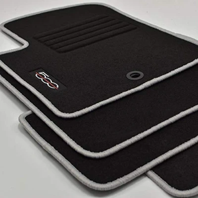 Abbildung von Velours Edition Fussmatten geeignet für FIAT 500 + C Cabrio ab Bj.2007 2013 Silber