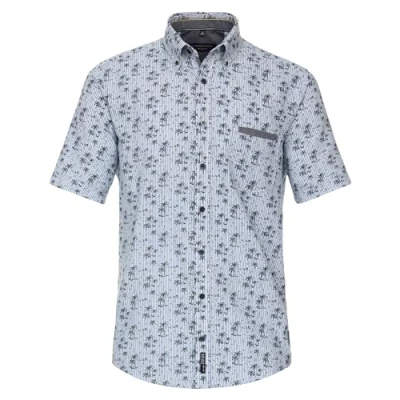 Abbildung von CASAMODA Casual Fit Hemd Halbarm Button Down Kragen Muster blau Gr. XXL