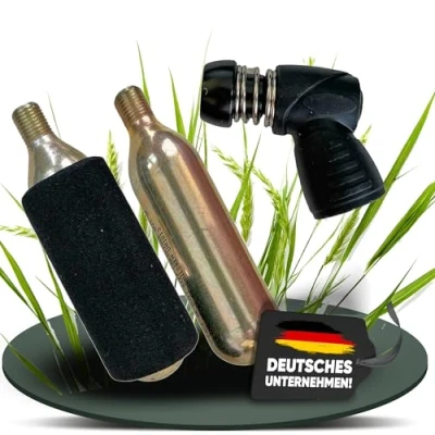 Abbildung von NEMT CO2 Kapseln mit Gewinde 16g für Luftpumpen Minipumpen (CO2 Fahrradpumpenset)