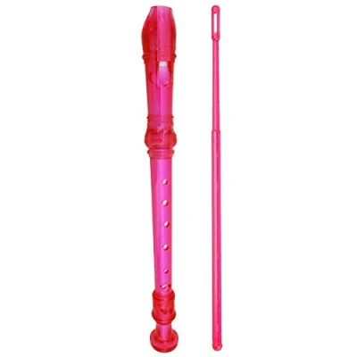 Abbildung von keepdrum RC002PK Blockflöte Sopran deutsche Griffweise transparent Pink Rosa