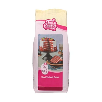 Abbildung von FunCakes Mix für Red Velvet Cake: Einfach zu verwendender, schön weicher und flauschiger Kuchen mit leichtem Schokoladengeschmack, Halal, 1 kg