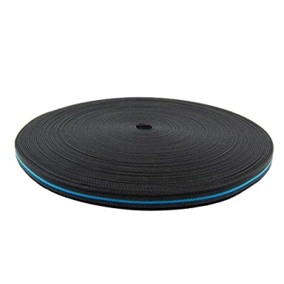 Abbildung von Meterware Polypropylen Gurtband gummiert Breite 20 mm Schwarz Blau