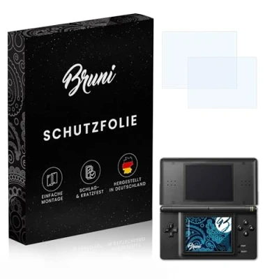 Abbildung von Bruni Schutzfolie kompatibel mit Nintendo DS Lite Folie, glasklare Displayschutzfolie (2er Set)